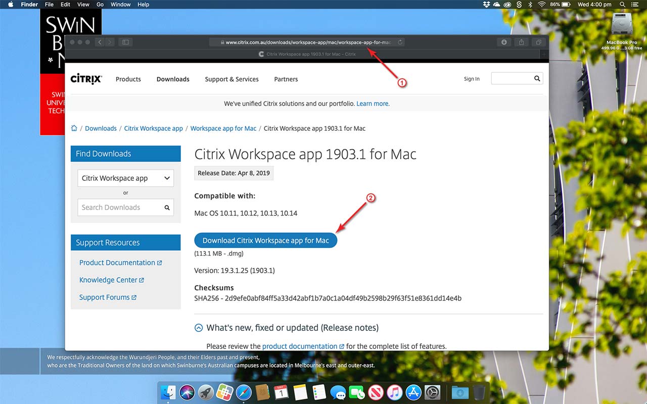 Citrix workspace app mac os 10.10